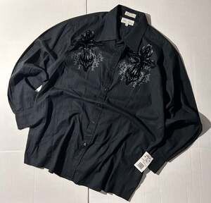 2000s Deadstock Eighty Eight Men's Y2K Black Long Sleeve Affliction style
